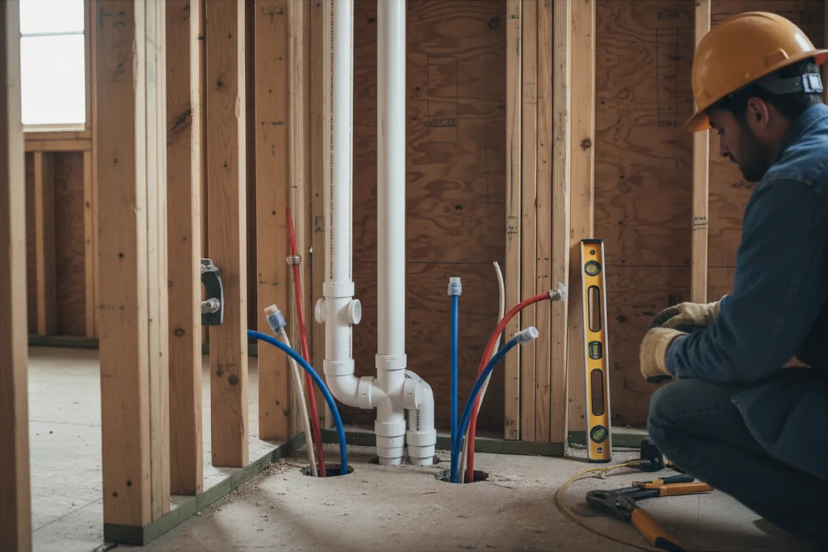 Drain and supply rough-in during Garbage Disposal Repair in Parker Dam